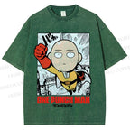 Unisex One Punch Man Printed Washed Tee