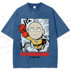 Unisex One Punch Man Printed Washed Tee