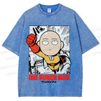 Unisex One Punch Man Printed Washed Tee