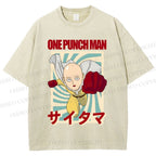 Unisex One Punch Man Printed Washed Tee