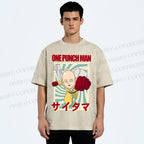 Unisex One Punch Man Printed Washed Tee