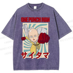Unisex One Punch Man Printed Washed Tee