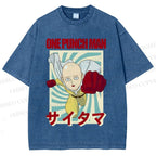 Unisex One Punch Man Printed Washed Tee