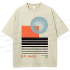 Unisex Bauhaus Geometry Printed Washed Tee