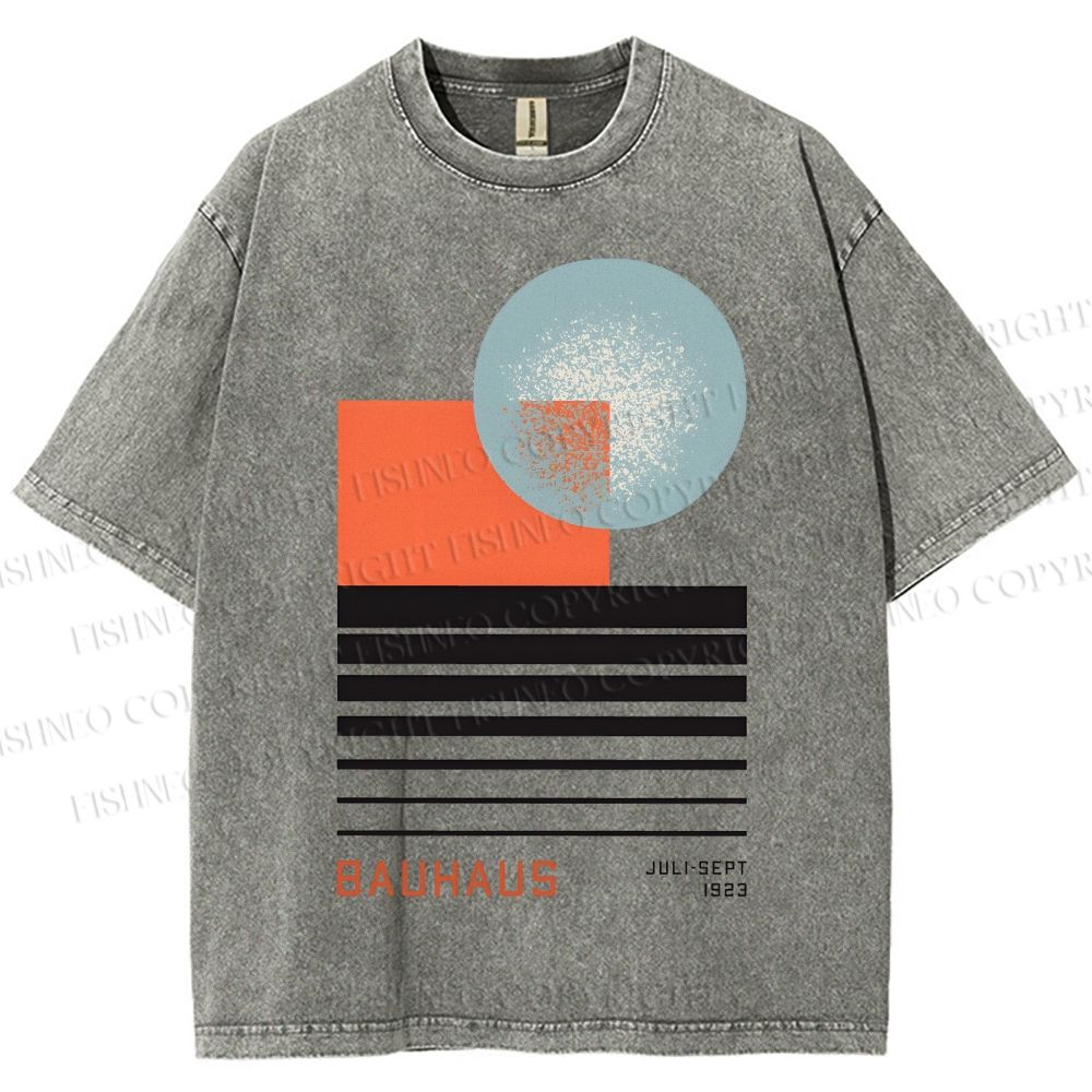 Unisex Bauhaus Geometry Printed Washed Tee