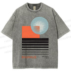 Unisex Bauhaus Geometry Printed Washed Tee