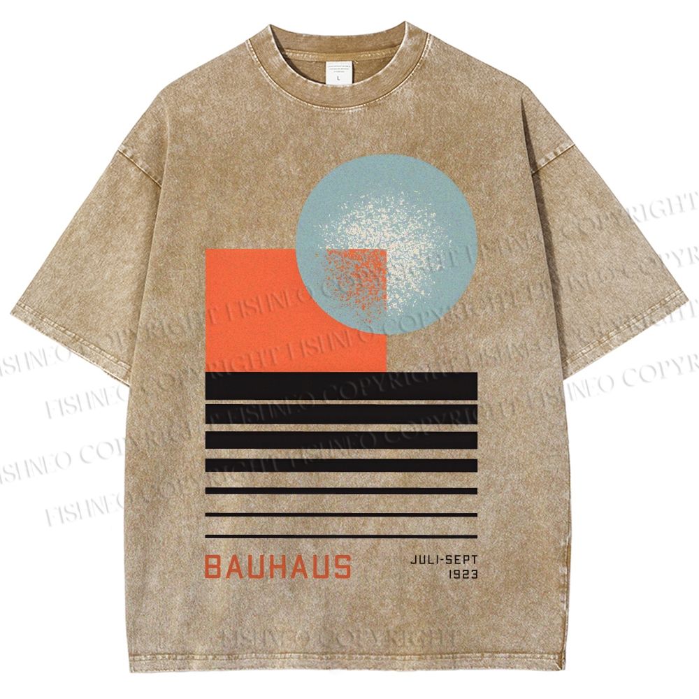 Unisex Bauhaus Geometry Printed Washed Tee