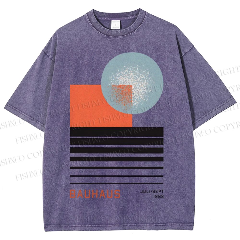 Unisex Bauhaus Geometry Printed Washed Tee