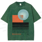 Unisex Bauhaus Geometry Printed Washed Tee