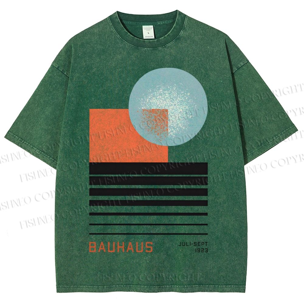 Unisex Bauhaus Geometry Printed Washed Tee