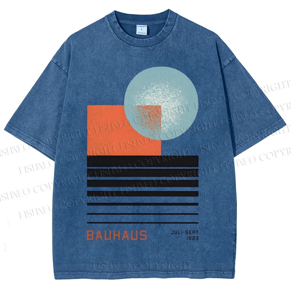 Unisex Bauhaus Geometry Printed Washed Tee