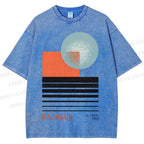 Unisex Bauhaus Geometry Printed Washed Tee