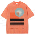 Unisex Bauhaus Geometry Printed Washed Tee