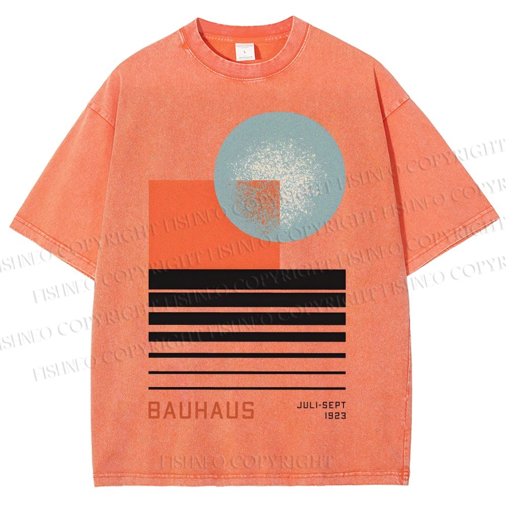 Unisex Bauhaus Geometry Printed Washed Tee