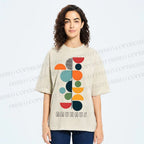 Unisex Bauhaus Colored Geometry Printed Washed Tee