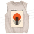 Unisex Bauhaus Geometry Printed Washed Tank Top