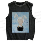 Unisex Yoshitomo Nara Printed Washed Tank Top