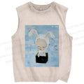 Unisex Yoshitomo Nara Printed Washed Tank Top
