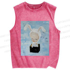Unisex Yoshitomo Nara Printed Washed Tank Top