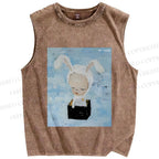 Unisex Yoshitomo Nara Printed Washed Tank Top