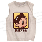 Unisex Astro Boy Printed Washed Tank Top