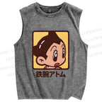 Unisex Astro Boy Printed Washed Tank Top