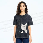 Unisex The Cat is Watching Today Printed Washed Tee