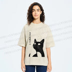 Unisex The Cat is Watching Today Printed Washed Tee