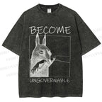 Unisex Become Ungovernable Donkey Printed Washed Tee