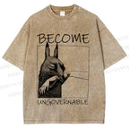 Unisex Become Ungovernable Donkey Printed Washed Tee