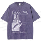 Unisex Become Ungovernable Donkey Printed Washed Tee