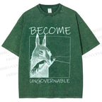 Unisex Become Ungovernable Donkey Printed Washed Tee
