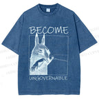 Unisex Become Ungovernable Donkey Printed Washed Tee