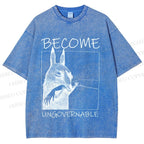 Unisex Become Ungovernable Donkey Printed Washed Tee