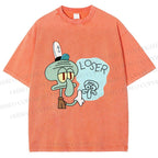 Unisex Squidward Tentacles Loser Printed Washed Tee