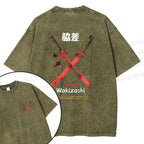 Unisex Wakizashi Knife Design Back Washed Tee