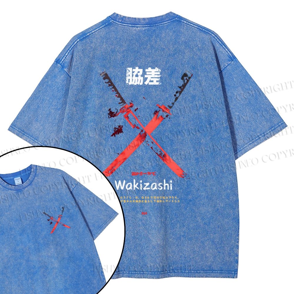 Unisex Wakizashi Knife Design Back Washed Tee