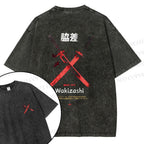 Unisex Wakizashi Knife Design Back Washed Tee