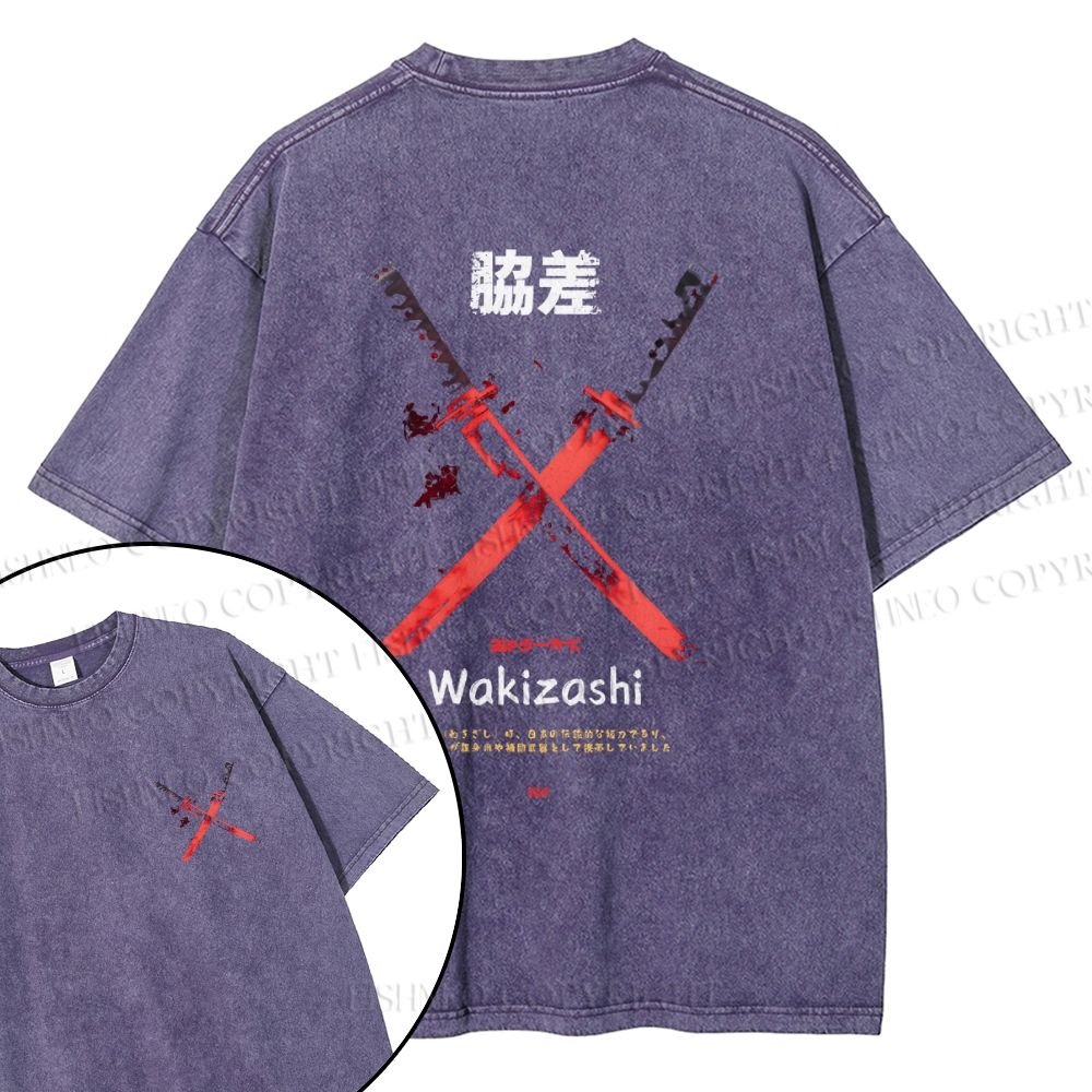 Unisex Wakizashi Knife Design Back Washed Tee