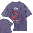 Unisex Wakizashi Knife Design Back Washed Tee