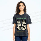 Unisex Aoshima Cats Printed Washed Tee
