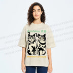 Unisex Aoshima Cats Printed Washed Tee