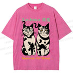 Unisex Aoshima Cats Printed Washed Tee
