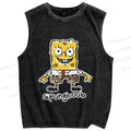 Unisex SpongeBob SquarePants Graffiti Printed Washed Tank Top