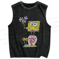 Unisex SpongeBob SquarePants Printed Washed Tank Top