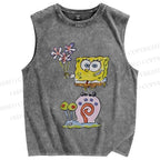 Unisex SpongeBob SquarePants Printed Washed Tank Top
