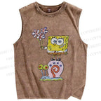 Unisex SpongeBob SquarePants Printed Washed Tank Top