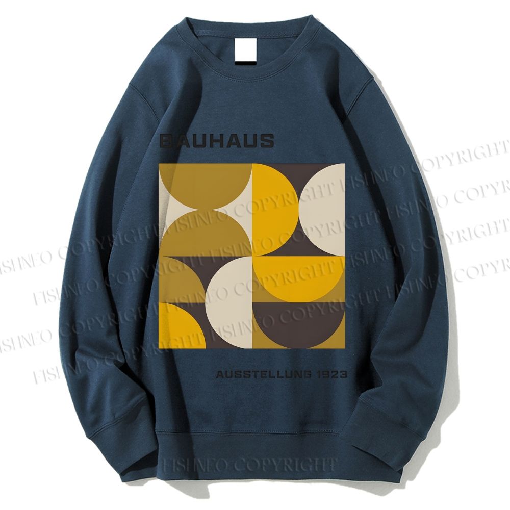 Unisex Bauhaus Geometry Printed Sweatshirt