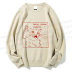 Unisex Evil Cat Crave Violence Printed Sweatshirt