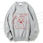 Unisex Evil Cat Crave Violence Printed Sweatshirt